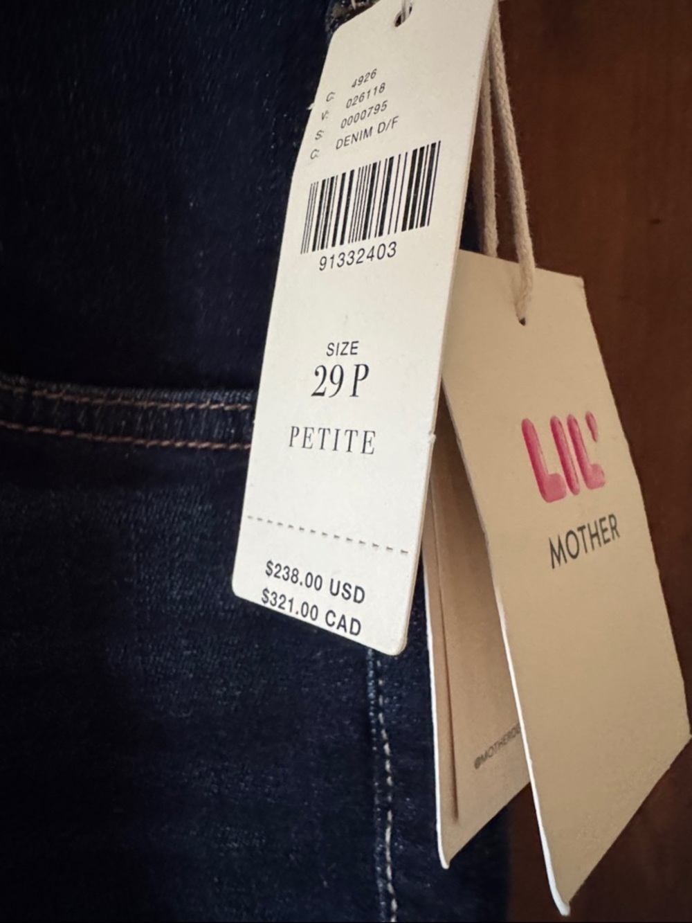 NWT MOTHER THE INSIDER CROP STEP FRAY JEAN COLOR OFF LIMITS SIZE 29P - Picture 3 of 12